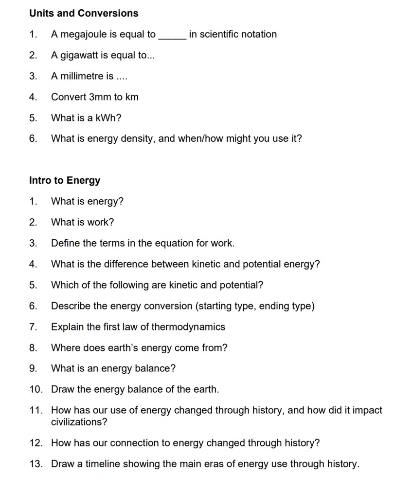 SOLVED: Units and Conversions 1. A megajoule is equal to in scientific ...