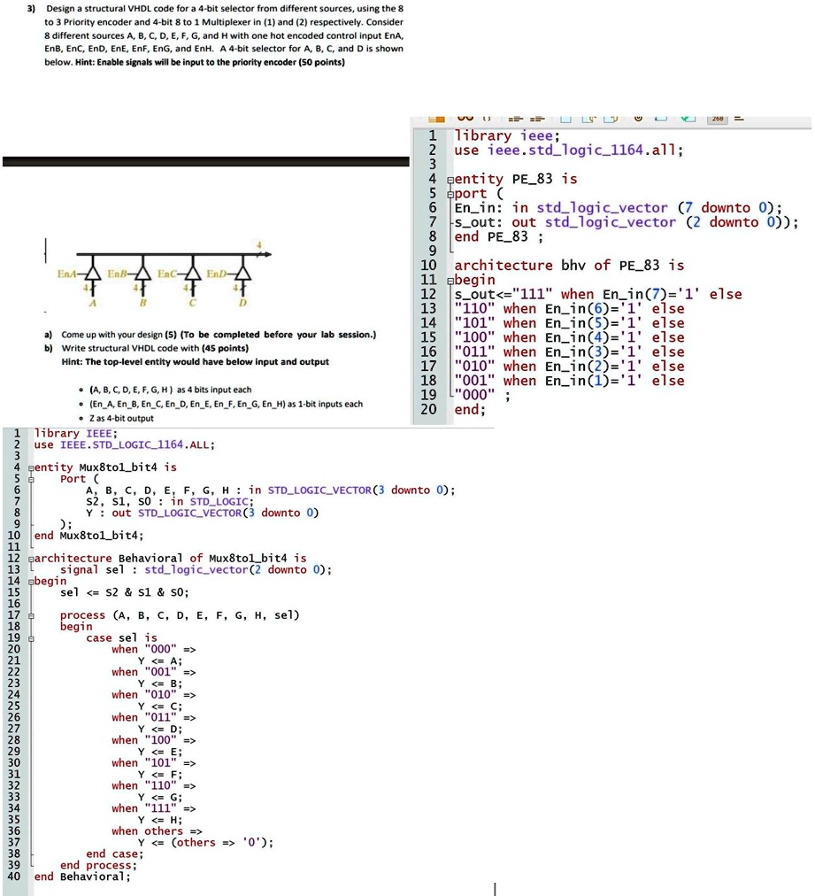 SOLVED: I was wondering if you could design a structural VHDL code to ...