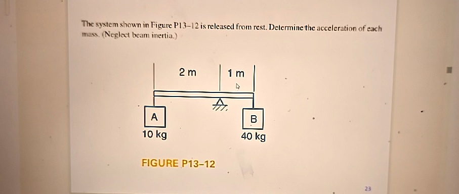 the system shown in figure p13 12 is released from rest determine the ...