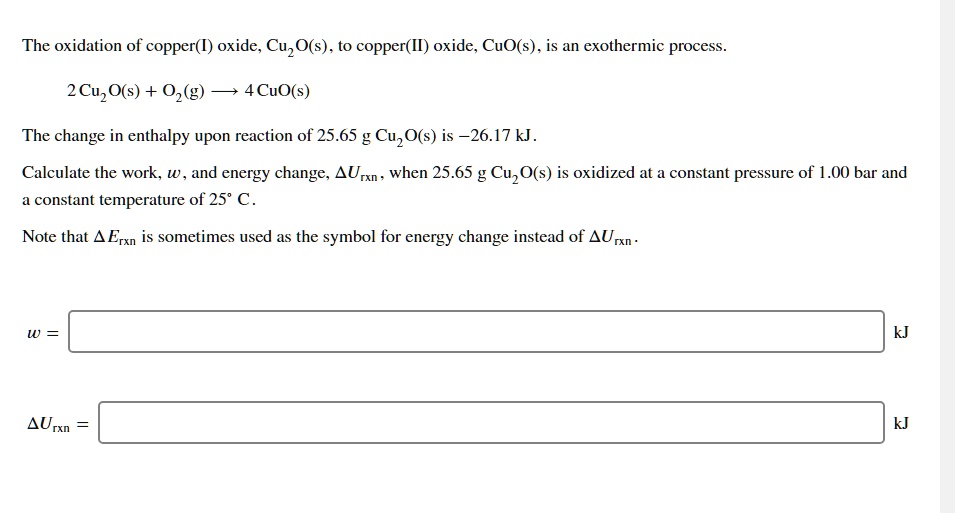 the oxidation of copper oxide cuz os to copperii oxide cuos is an ...