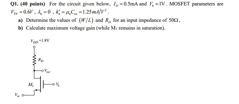 SOLVED: Q1. (40 points) For the circuit given below, Ip = 0.5 mA and V ...