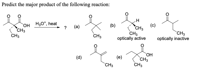 SOLVED: Predict the major product of the following reaction: OH H3Ot ...