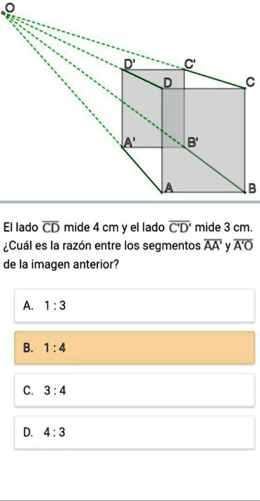 Solved En La Siguiente Imagen Al Rectángulo Abcd Se Le Aplica Una Homotecia De Centro O Y Se 