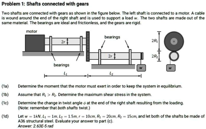 SOLVED: Problem 1: Shafts connected with gears Two shafts are connected ...