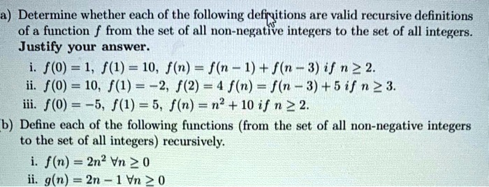 Solved Determine Whether Each Of The Following Defiyitions Are Valid Recursive Definitions Of A