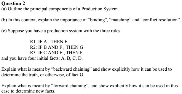 Question 2 (a) Outline the principal components of a Production System ...