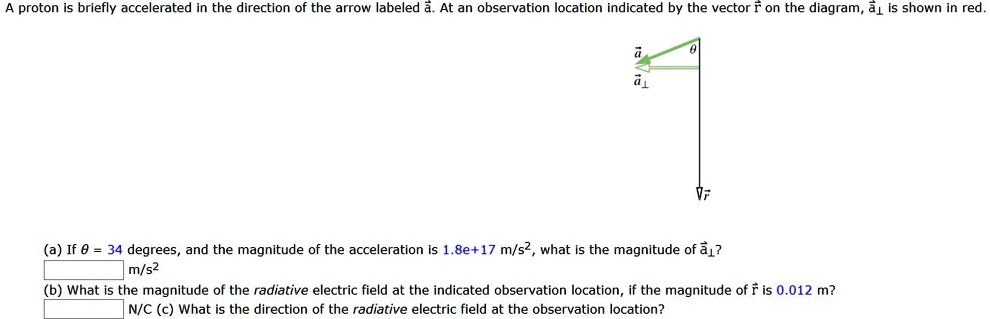 SOLVED: Proton is briefly accelerated in the direction of the arrow ...