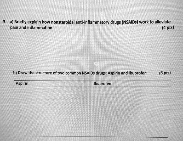 SOLVED a) Briefly explain how nonsteroidal antiinflammatory drugs
