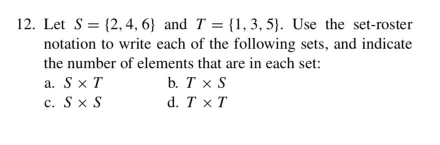 12 let s 24 6 and t 135 use the set roster notation to write each of ...