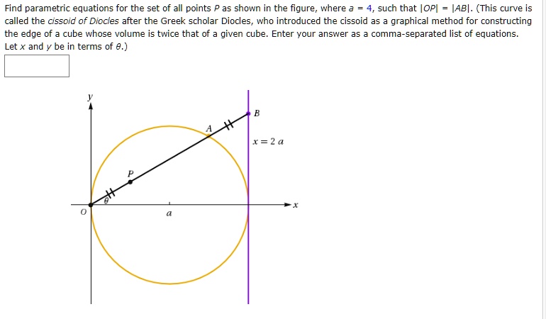 SOLVED: Find parametric equations for the set of all points as shown in ...