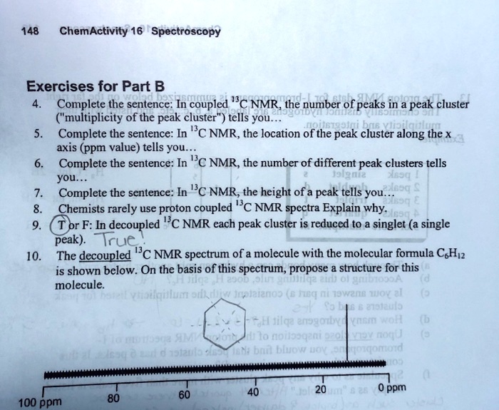 SOLVED 148 ChemActivity 16 Spectroscopy Exercises for Part B Complete