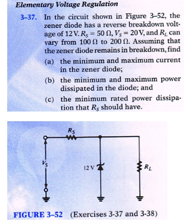 SOLVED Elementary Voltage Regulation 337. In the circuit shown in