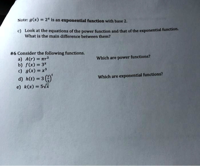 Base 2 Exponential Function note gx 2 isan exponential function with base 2 lookat the equations of ...