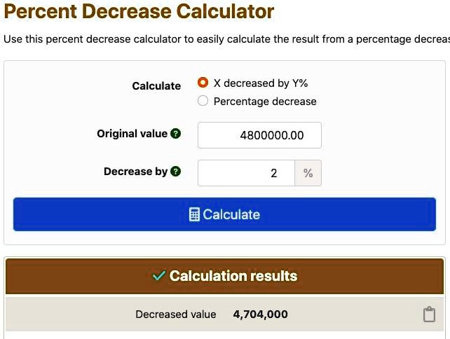 Percent Decrease Calculator Use this percent decrease calculator to
