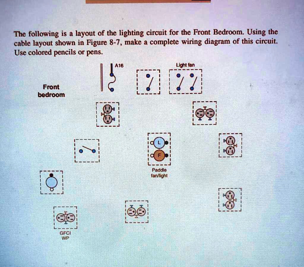 The following is a layout of the lighting circuit for the Front Bedroom