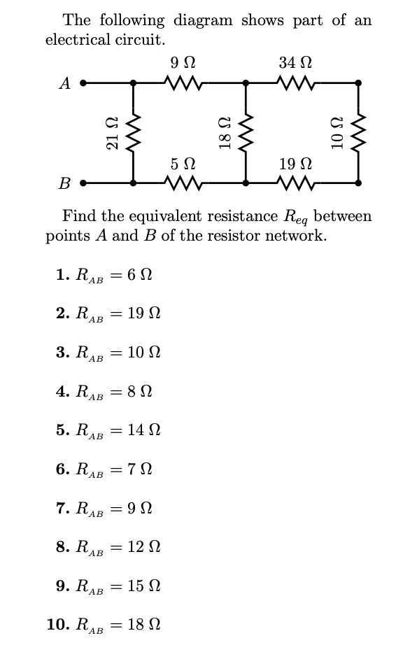 SOLVED:The following diagram shows part of an electrical circuit. 9 n ...