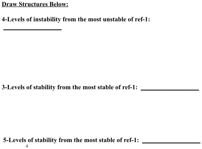 SOLVED:Draw Structures Below: 4-Levels of instability from the most ...