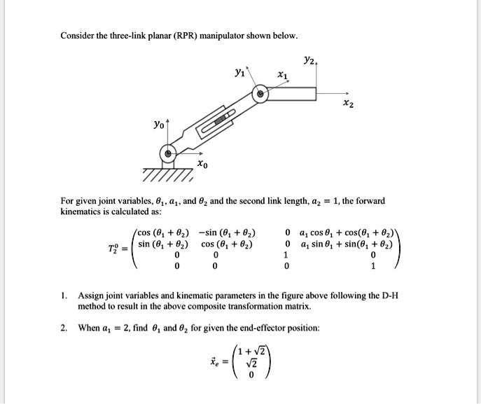 consider the three link planar rprmanipulator shown below y2 x1 y1 x2 ...