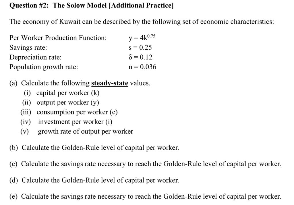 3 Solving for the steady state  Notes on Solow Model for Econ 110