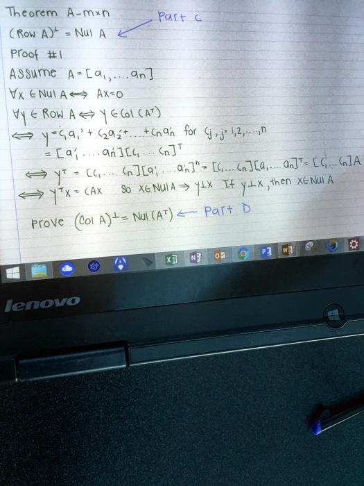 Thcorem A Mxn Part Row 4 T Nui Proof Assume A A Itprospt