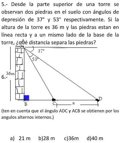 Solved Ayudaaaaaaaaaaaaaaaaaaa Desde La Parte Superior De Una Torre Se Observan Dos Piedras