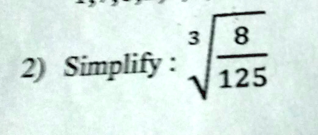 Simplify: √((8)/(125))