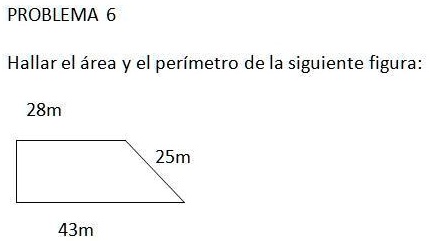 SOLVED: Hallar el area y perimetro de la siguiente figura PROBLEMA ...