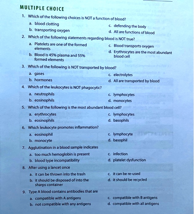 Which Statement Regarding Infection And Inflammation Is Correct SOLVED: MULTIPLE CHOIce Which of the following choices NOT a function