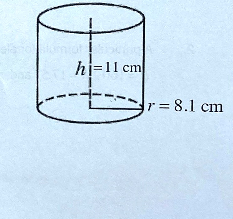 SOLVED: 'The Volume of a cylinder is given by the formula V = πr ²h ...