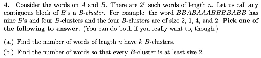 SOLVED: Consider The Words On A And B. There Are 2" Such Words Of ...