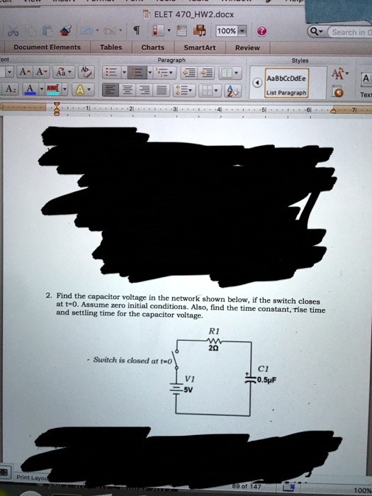 SOLVED Find the capacitor voltage in the network shown below, if the