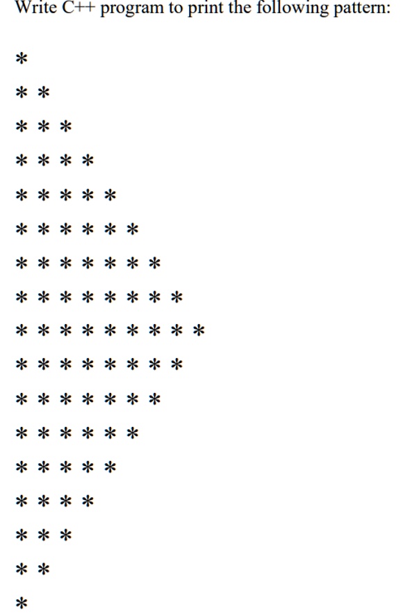 SOLVED: Write a C++ program to print the following pattern