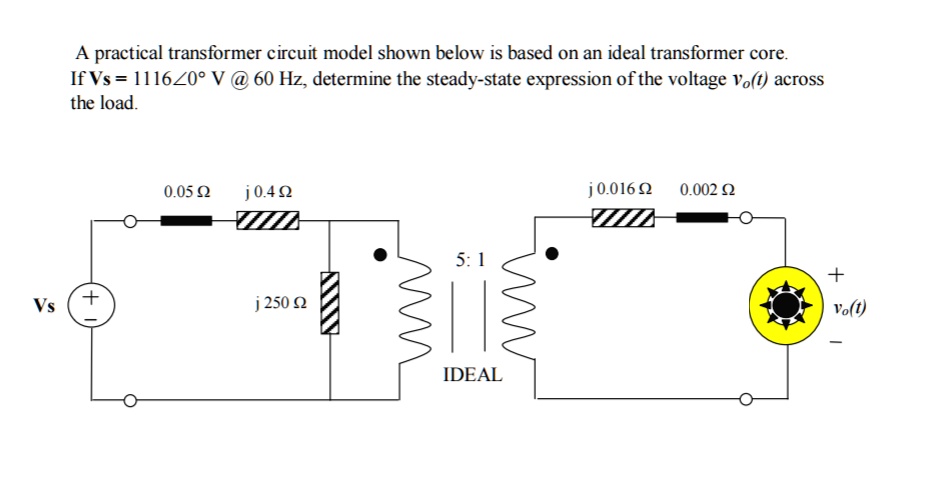 A practical transformer circuit model shown below is based on an ideal ...