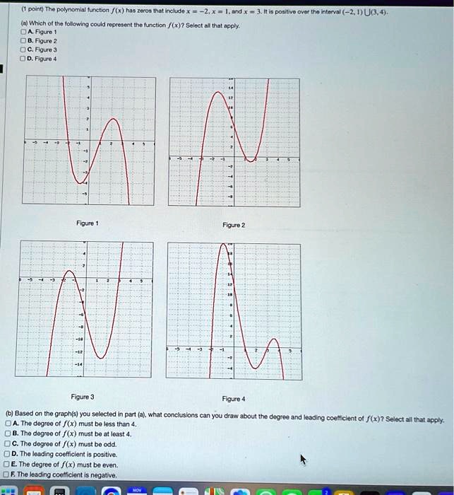 VIDEO solution: The polynomial function x has zeros that include x = -2 ...