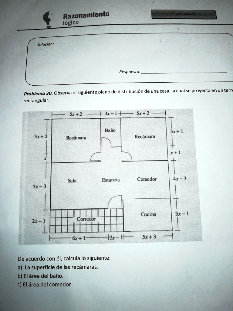 Observa El Siguiente Plano De Distribucion De Una Casa La Cual Se ...