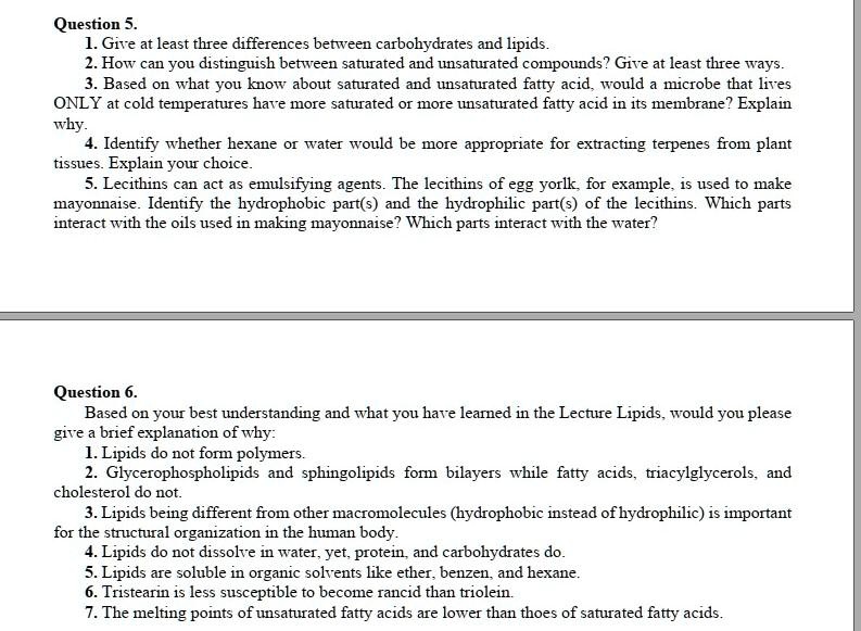 SOLVED Question 5 1. Give at least three differences between