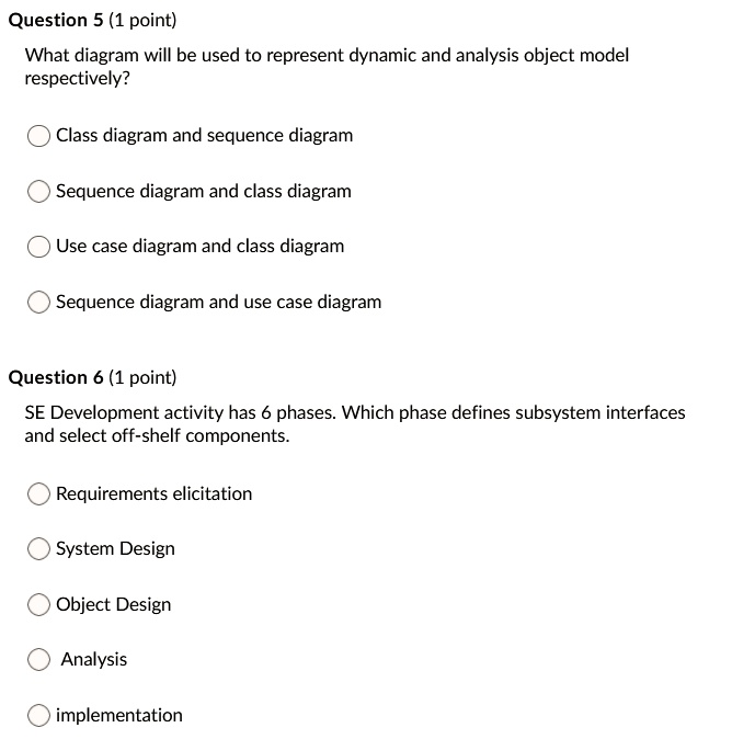 SOLVED: Question 5 (1 Point) What Diagram Will Be Used To Represent ...