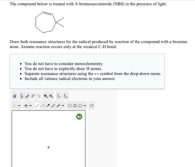 SOLVED The compound below is treated with Nbromosuccinimide (NBS) in