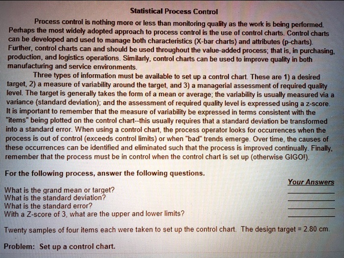 Is Process Control Maths SOLVED: Statistical Process Control Process control is nothing more or ...