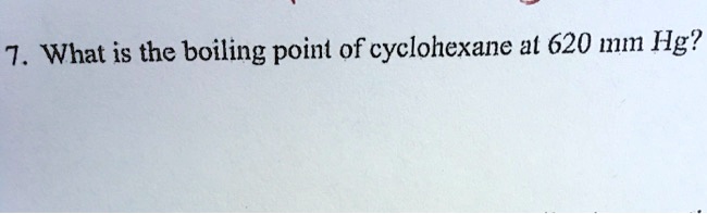 Determine the boliling point 2025 of 620 mm hg