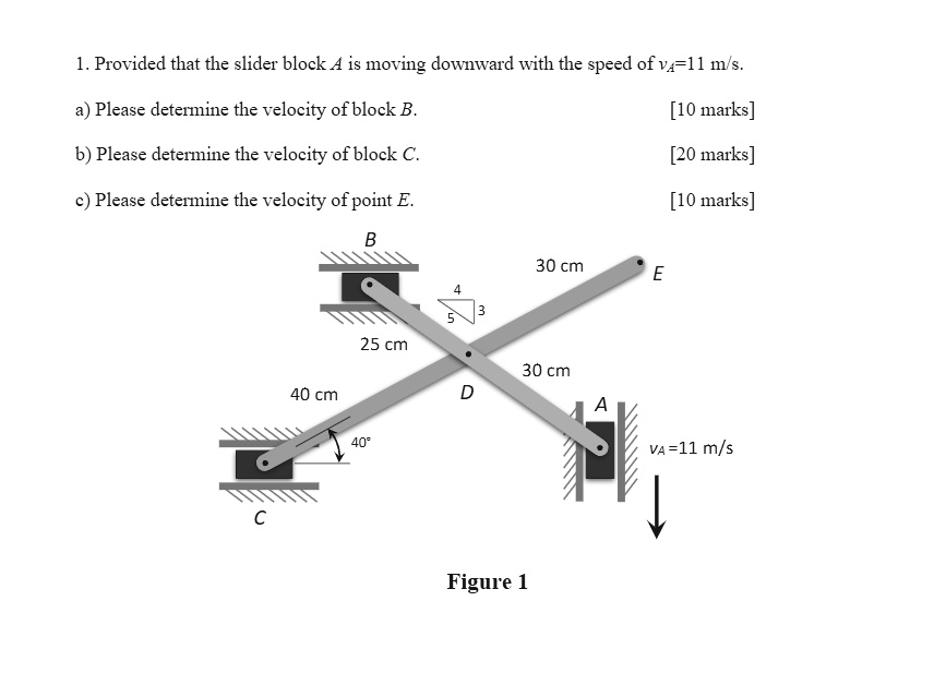 SOLVED: Provided That The Slider Block 4 Is Moving Downward With The ...