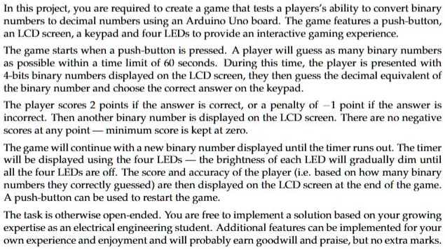 SOLVED: In this project,you are required to create a game that tests a ...