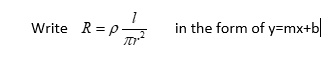 write r rho fraclpi r2 in the form of ymxb 28934