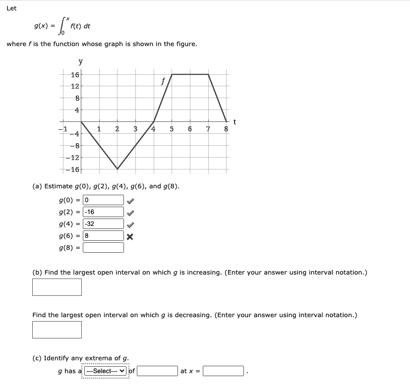 Letg(x)f(t) dtwhere f is the function whose graph is … - SolvedLib