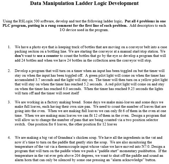 SOLVED: Data Manipulation Ladder Logic Development Using the RSLogix ...