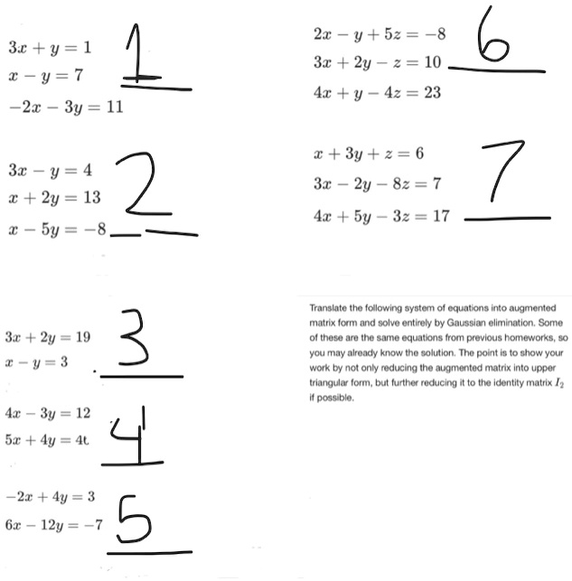 Solved 2x Y 52 8 3 2y 2 10 41 Y 42 23 3c Y 1 1 I Y 7 21 3y