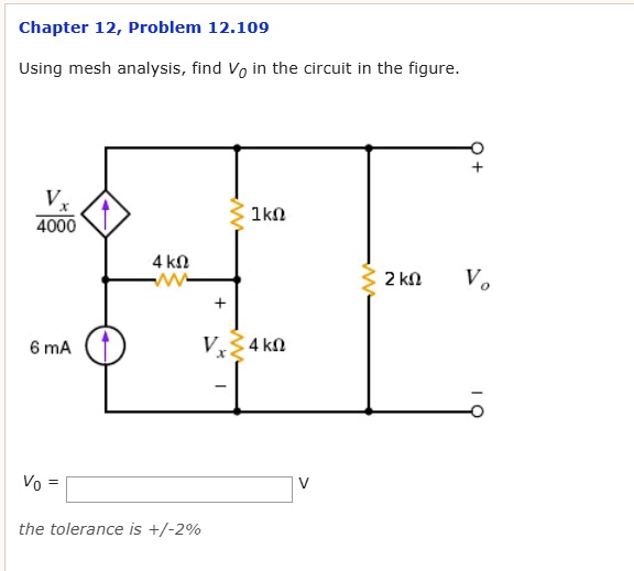 Solved Using Mesh Analysis Find V0 In The Circuit In The Figure