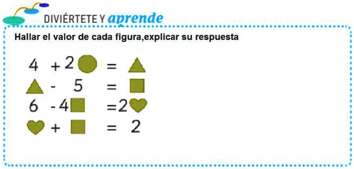 SOLVED: Encuntra el valor de las figuras... DIVIÉRTETEY aprende Hallar