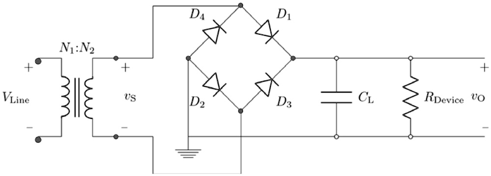 SOLVED: Design an AC-to-DC converter using the full-wave bridge ...