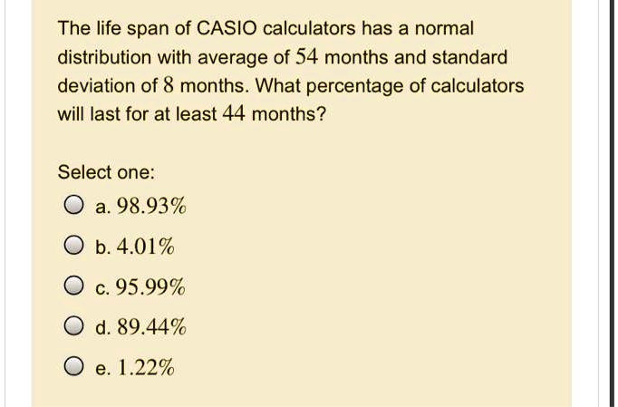 Casio best sale normal distribution